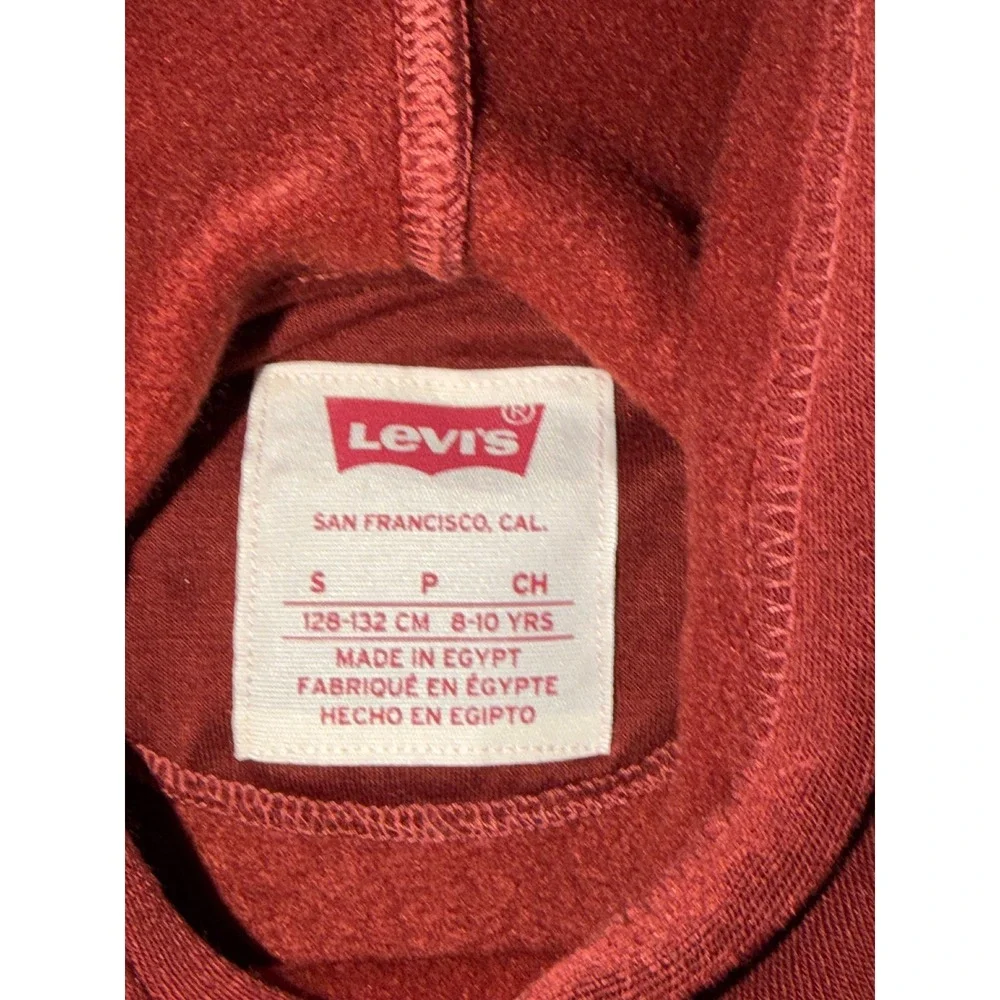 Levi's‎ Kids Red Graphic Logo Pullover Hoodie Sweatshirt 91M208-R9G Size S 8-10Y